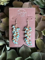 Blue Beaded Bunch Earrings
