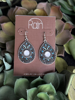 Blue Pattern Teardrop Earrings