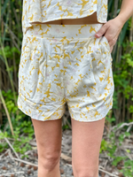 Daisy Floral Linen Shorts