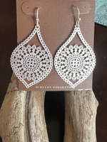 Silver Lasercut Teardrop Earrings