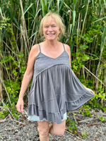 Boho Mini Dress in Charcoal