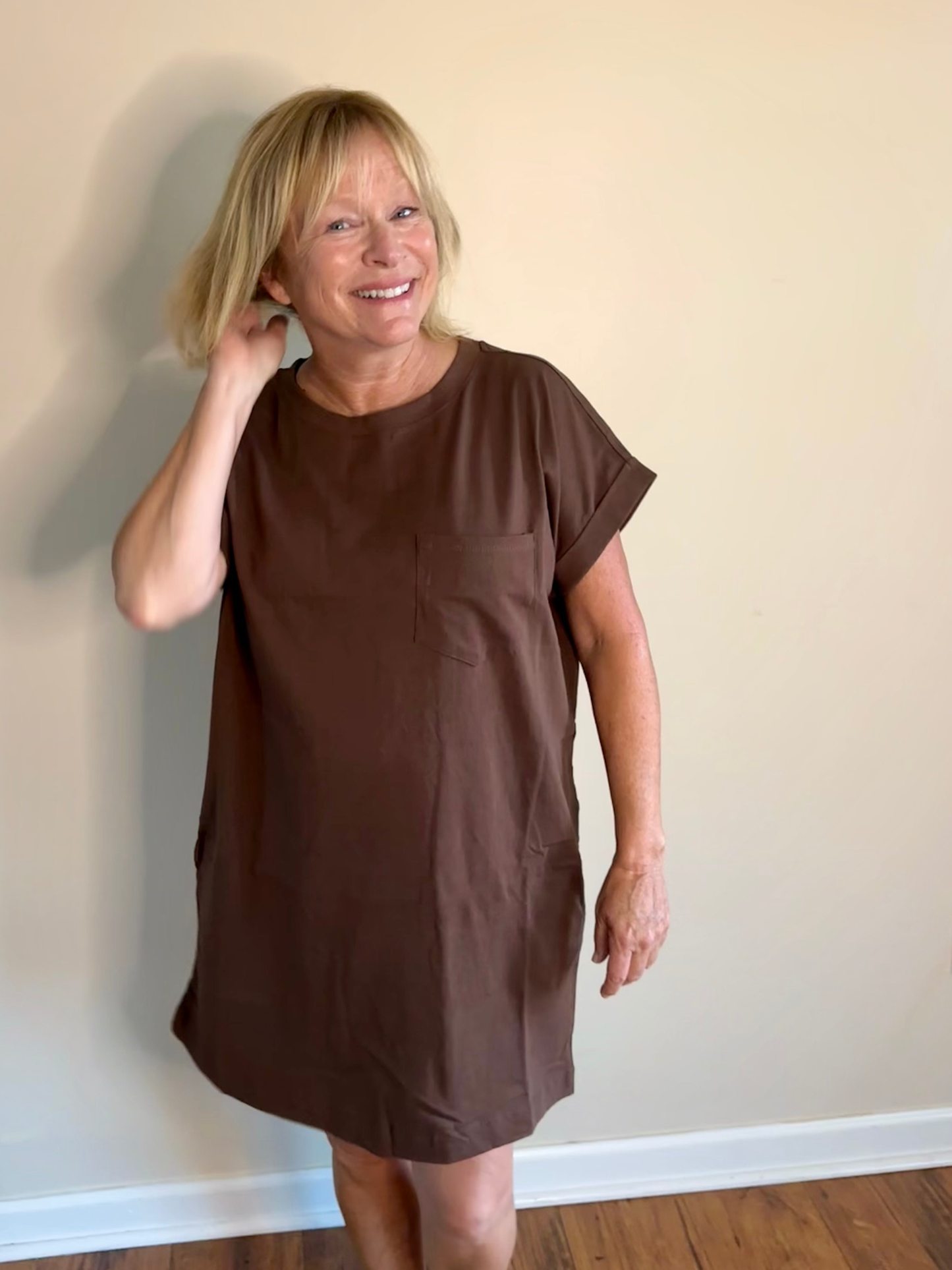 Brown Cotton T-Shirt Mini Dress – Wild Magnolia