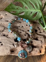 Multicolor Beach Scene Bracelet in Blues - Wild Magnolia