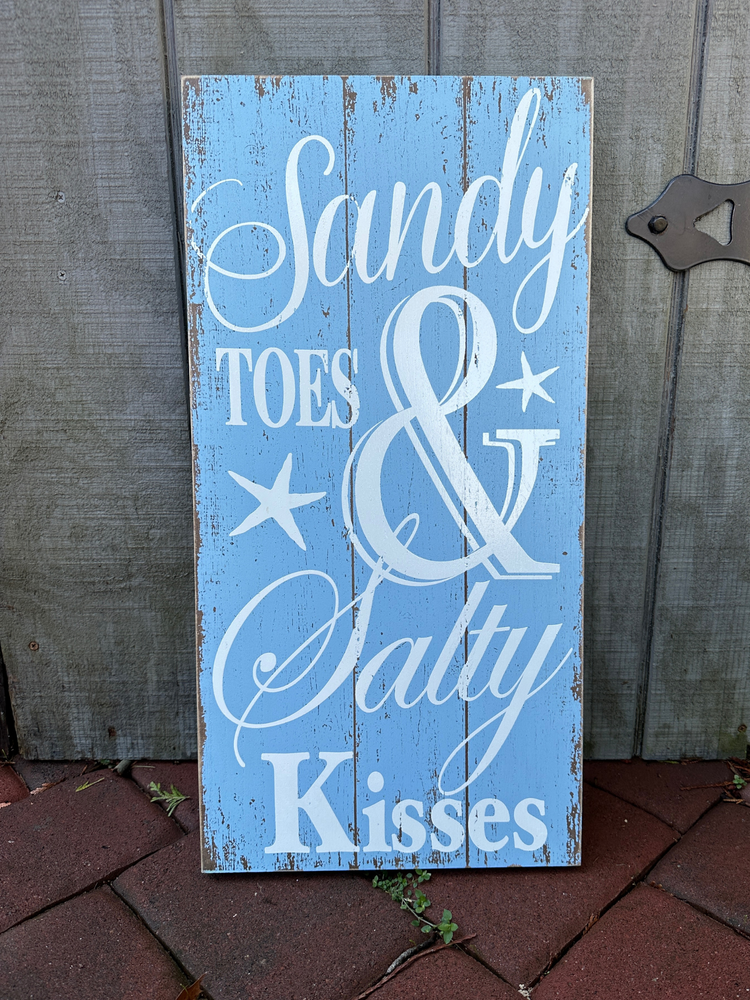 Sandy Toes & Salty Kisses Wooden Sign