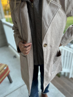 Hooded Insert Herringbone Coat in Brown