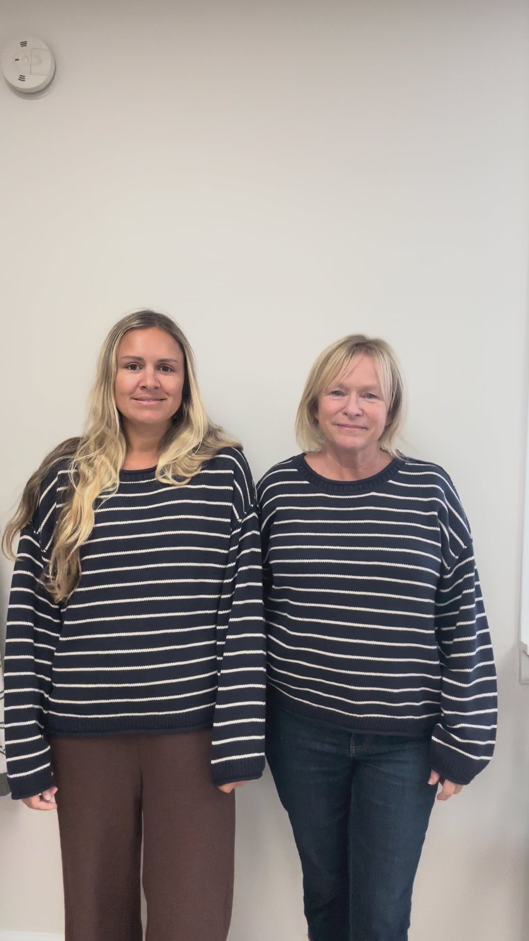 Striped Crewneck Sweater in Navy