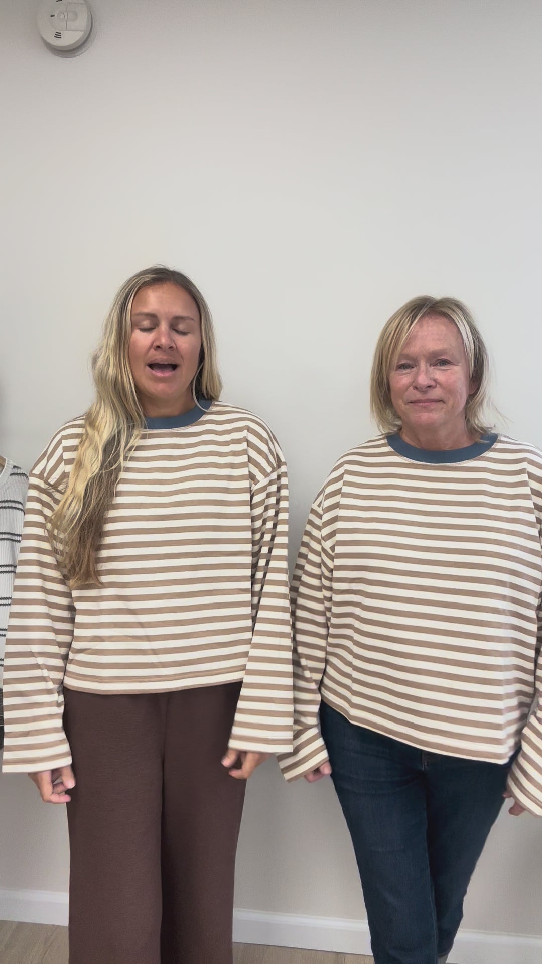 Color Block Tan Striped Boxy Top