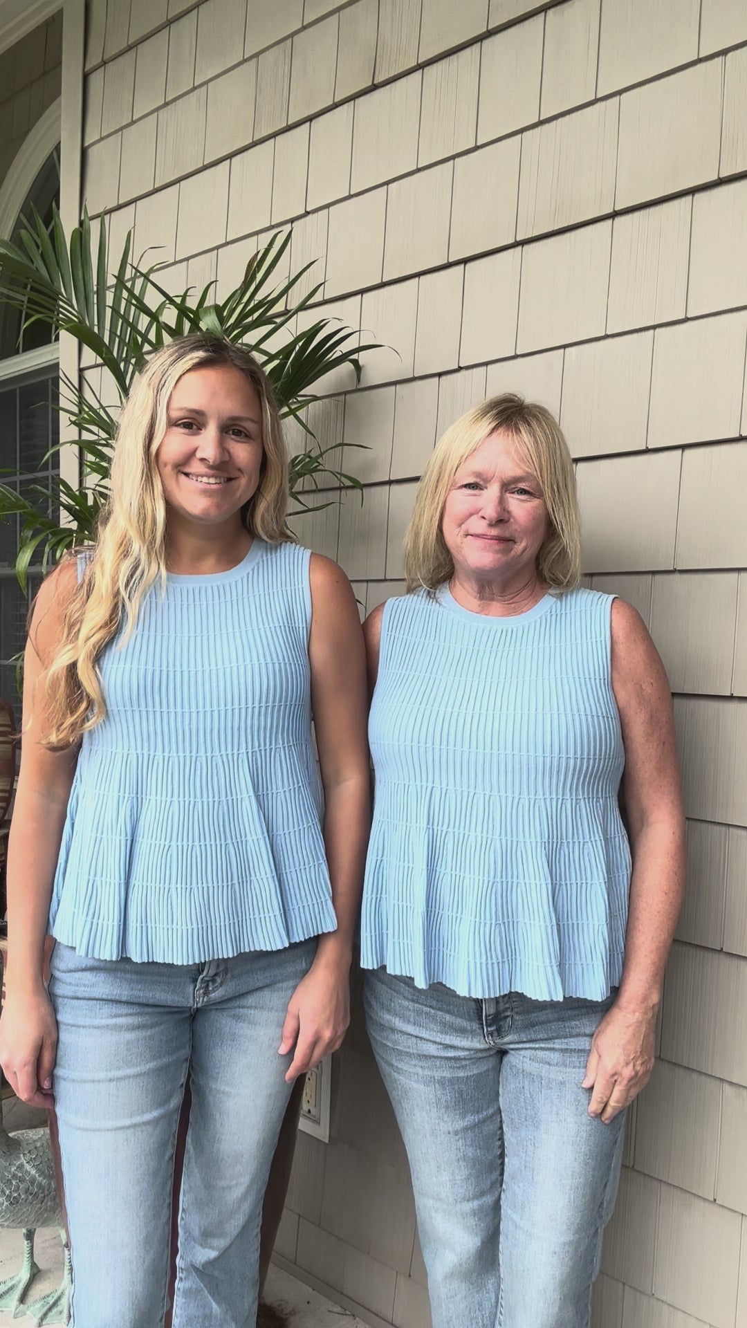 Flared Sweater Top in Sky