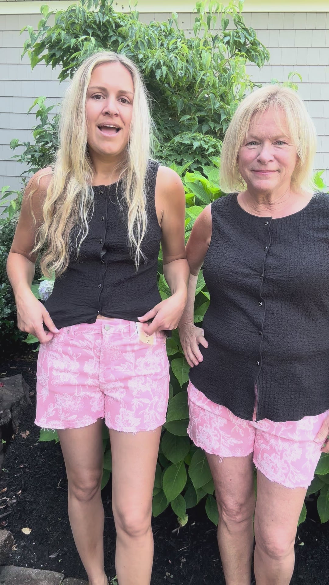 Risen High Rise Floral Shorts in Punch
