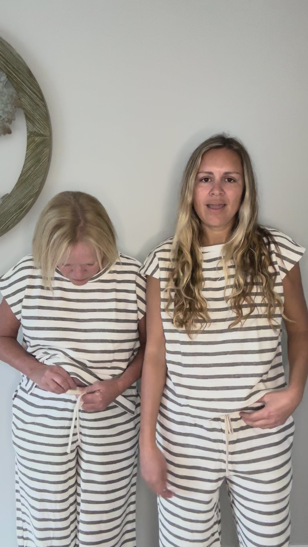 Striped Drawstring Wide Leg Lounge Pants