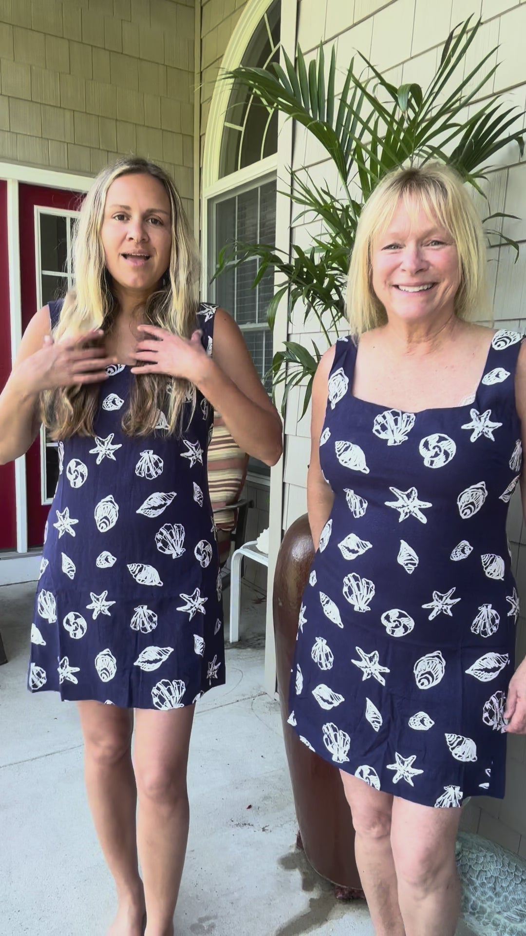 Nautical Navy Sleeveless Linen Mini Dress
