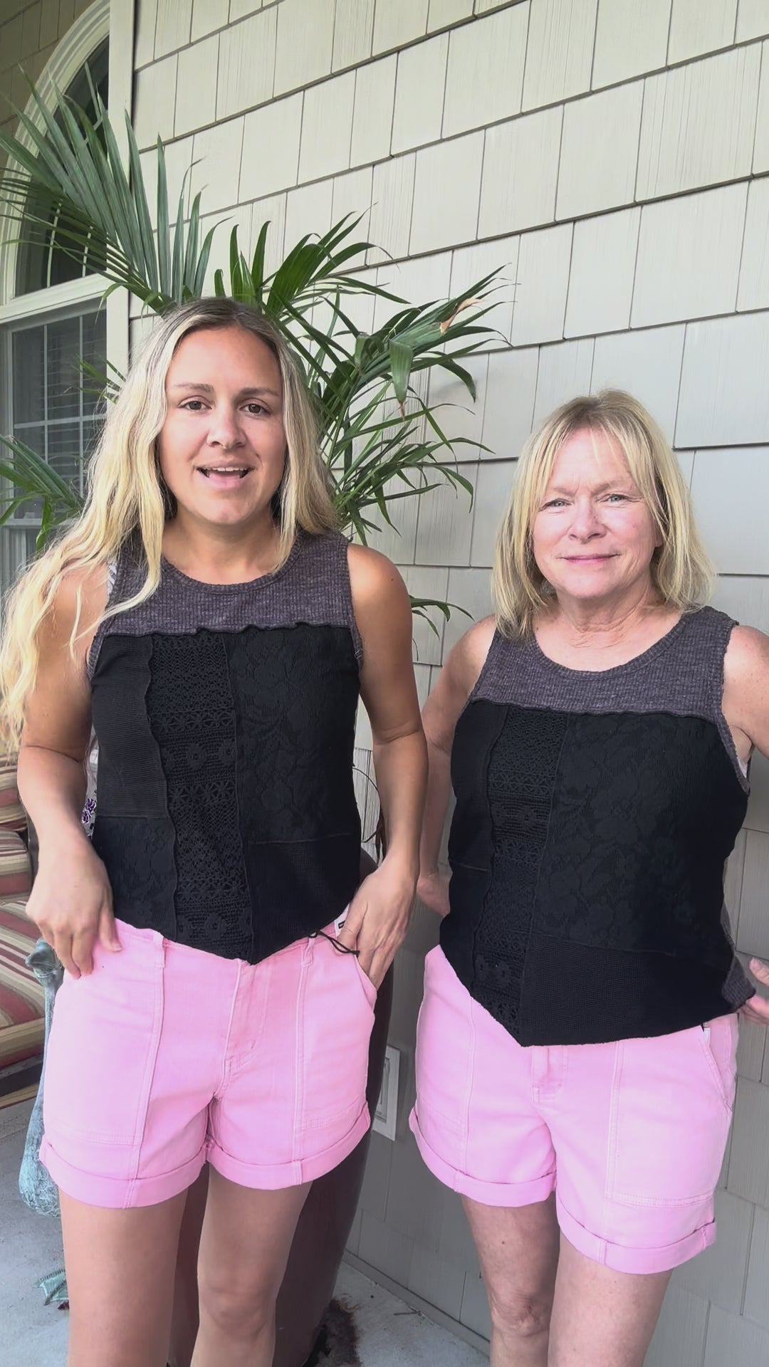 Crochet Lace Patchwork Black Sleeveless Top
