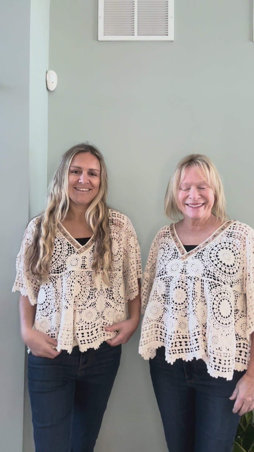 Boho Crochet Blouse in Natural