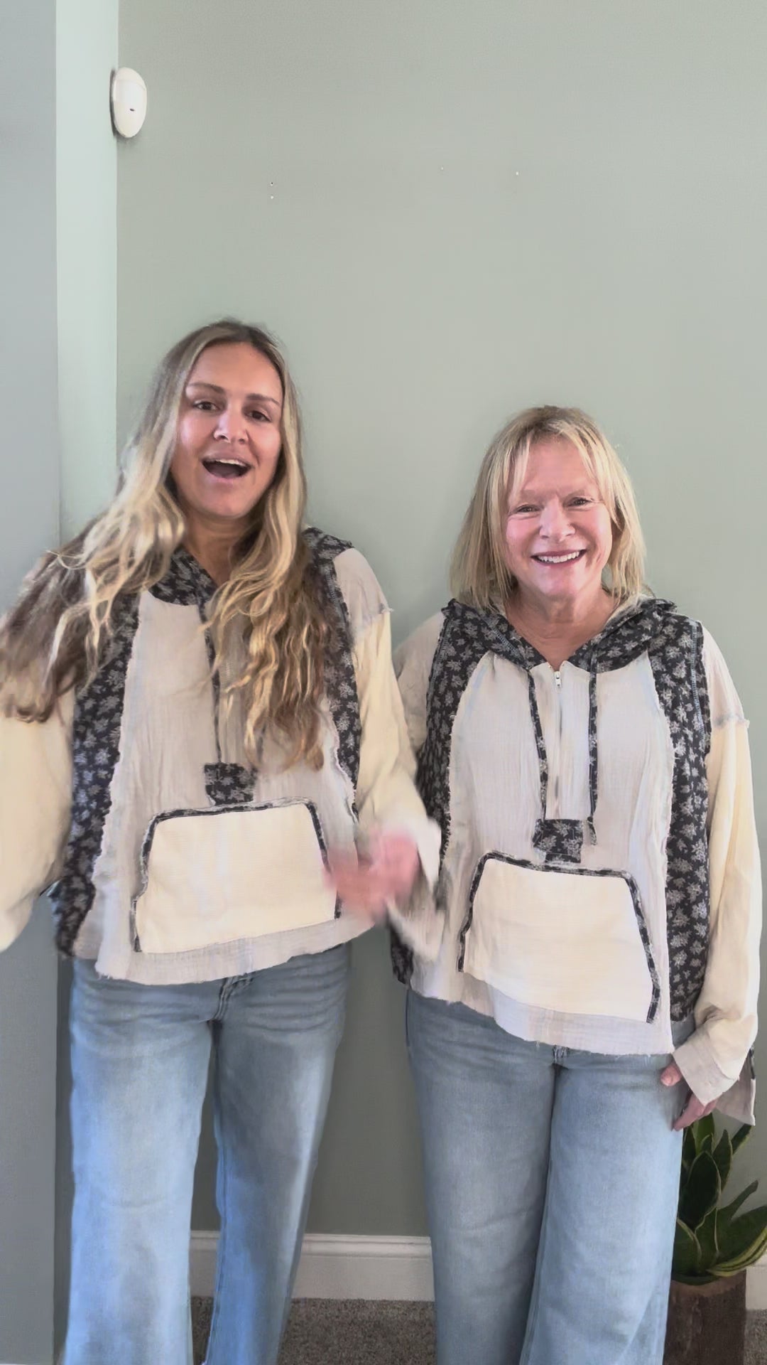 Lightweight Boho Hoodie Top with Pattern Details