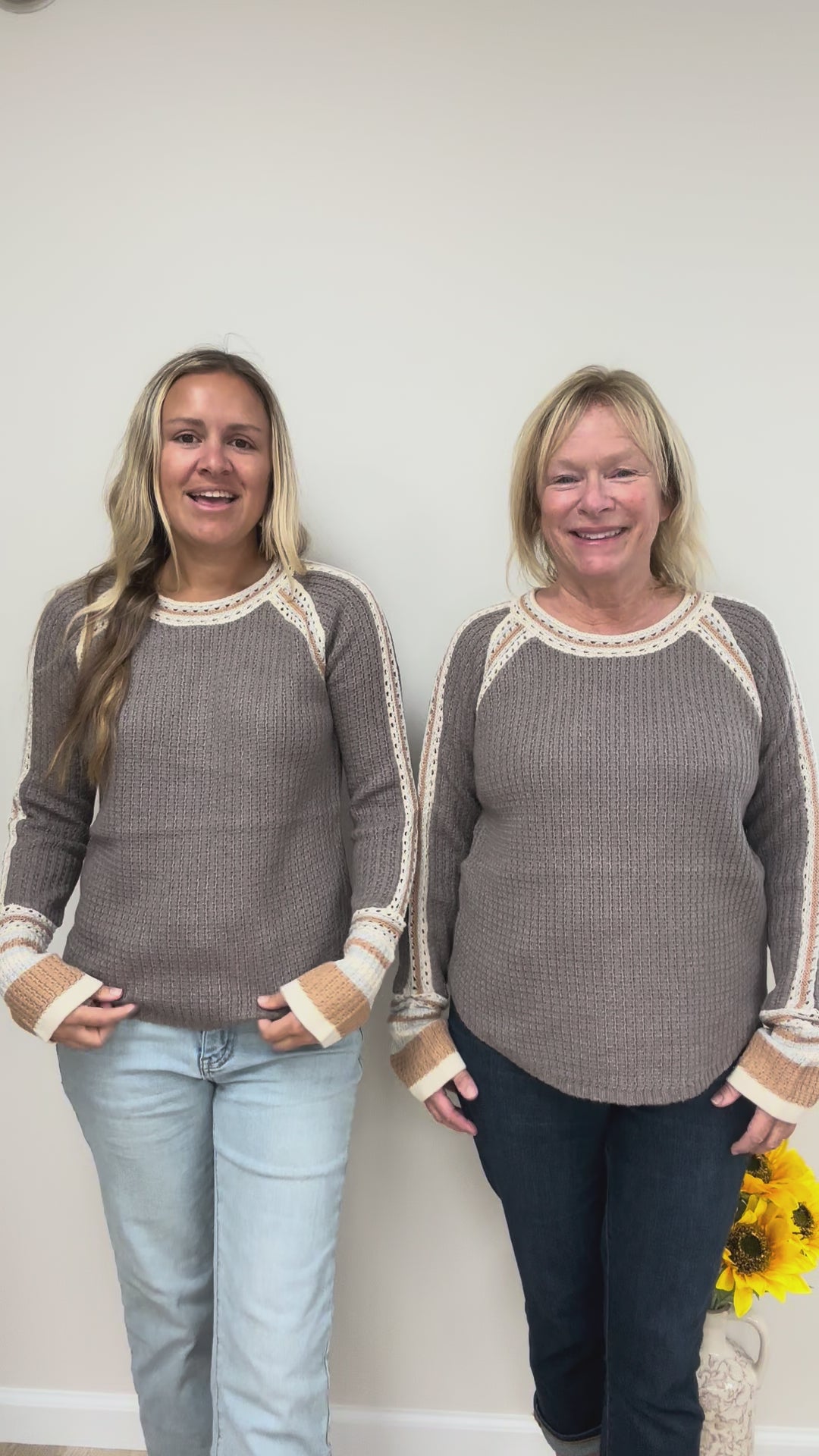 Raglan Sleeve Detail Sweater Top in Charcoal