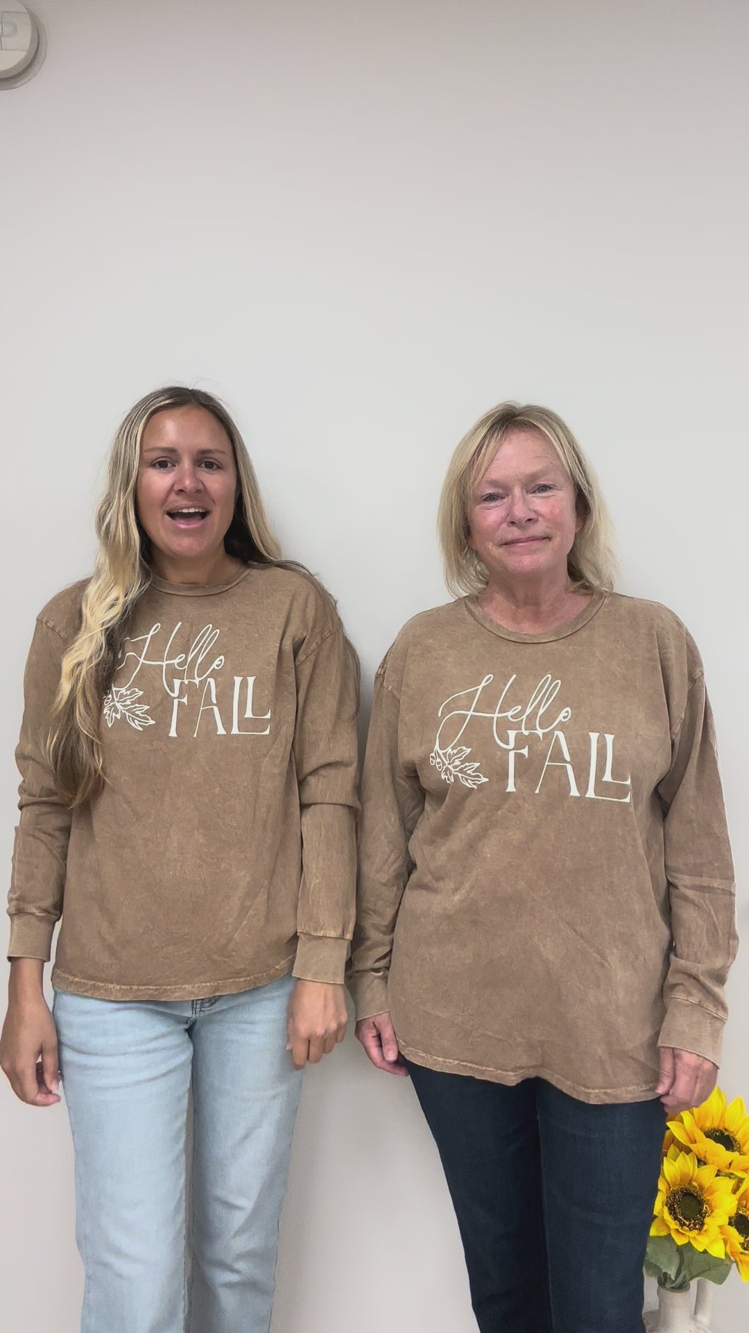 Hello Fall Mineral Wash Long Sleeve Top