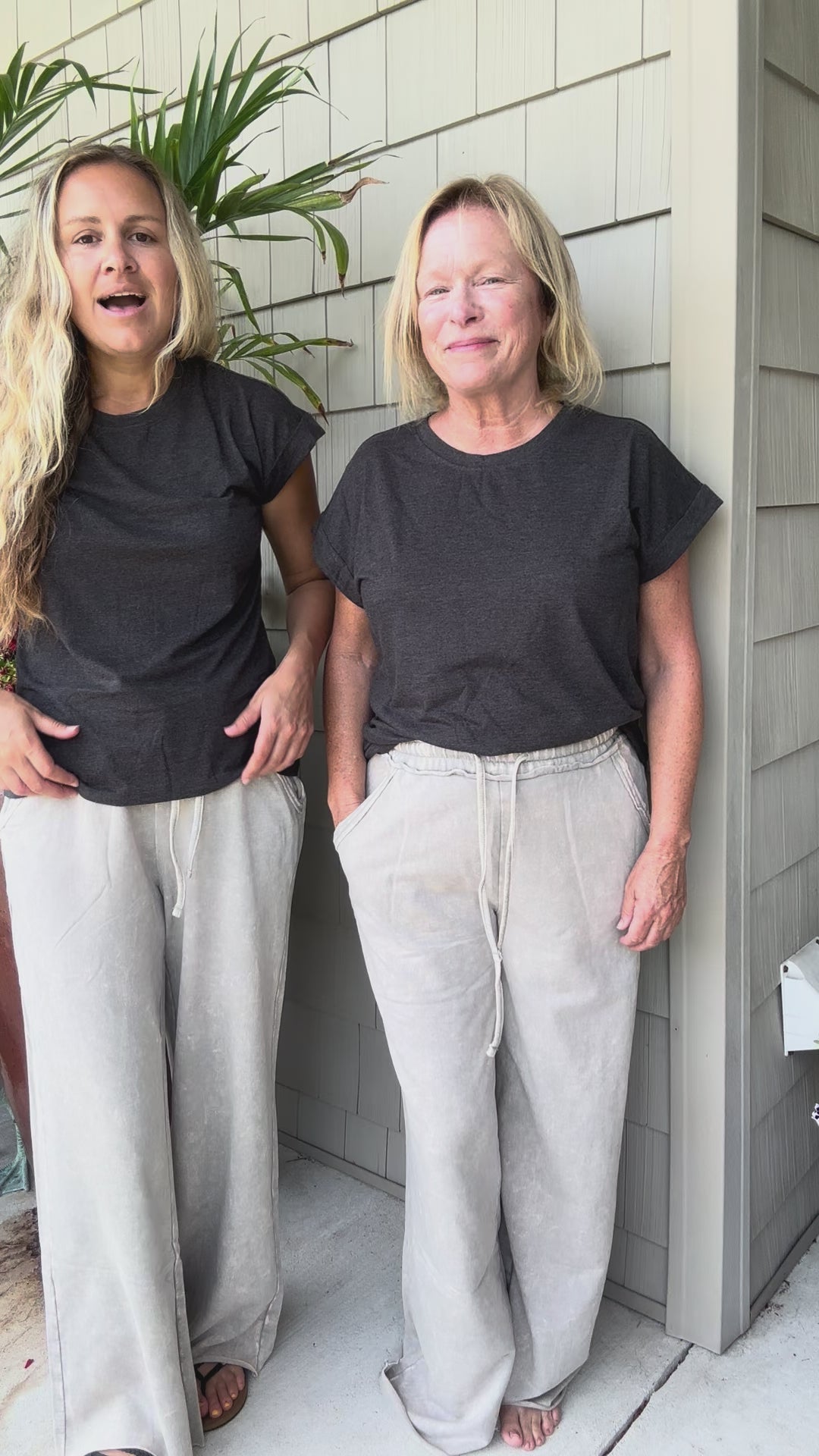 Mineral Wash Cotton Loungepants in Sleet