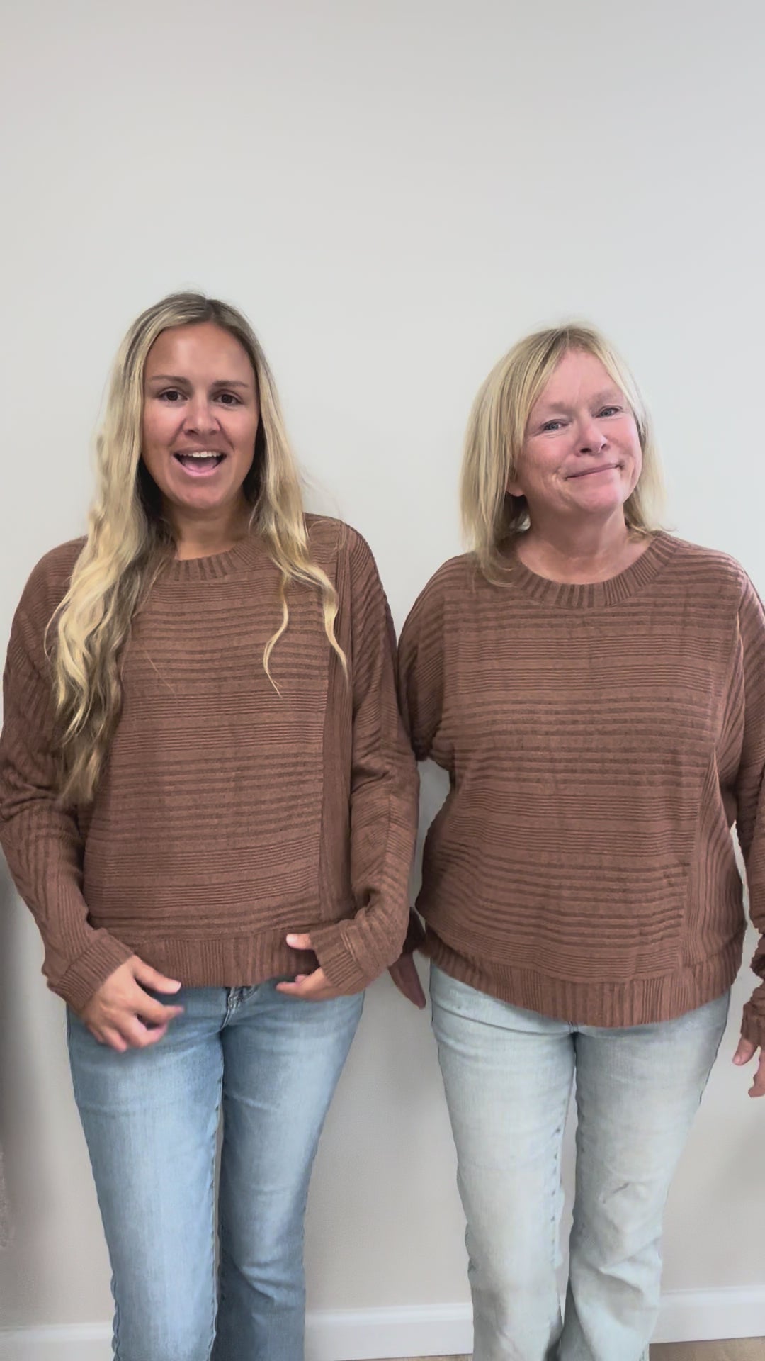 Textured Detail Sweater in Chestnut