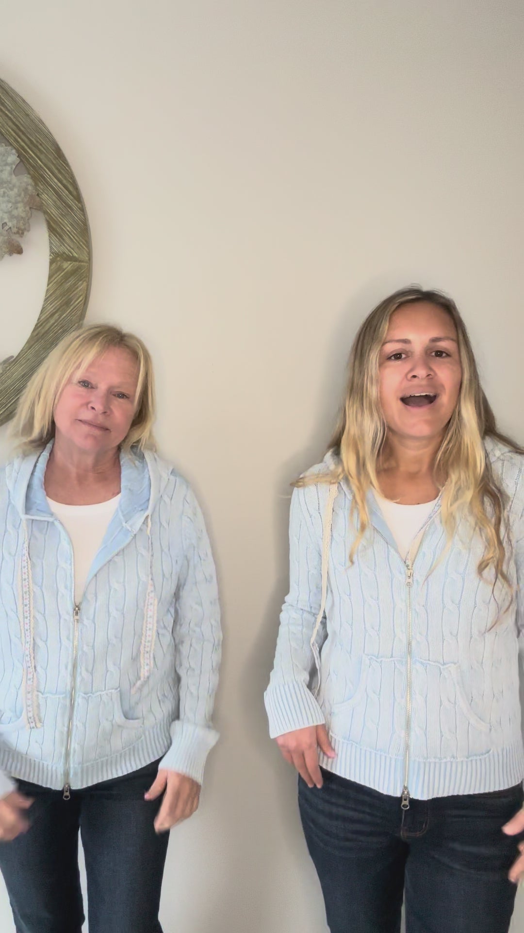 Powder Blue Zip Up Hoodie