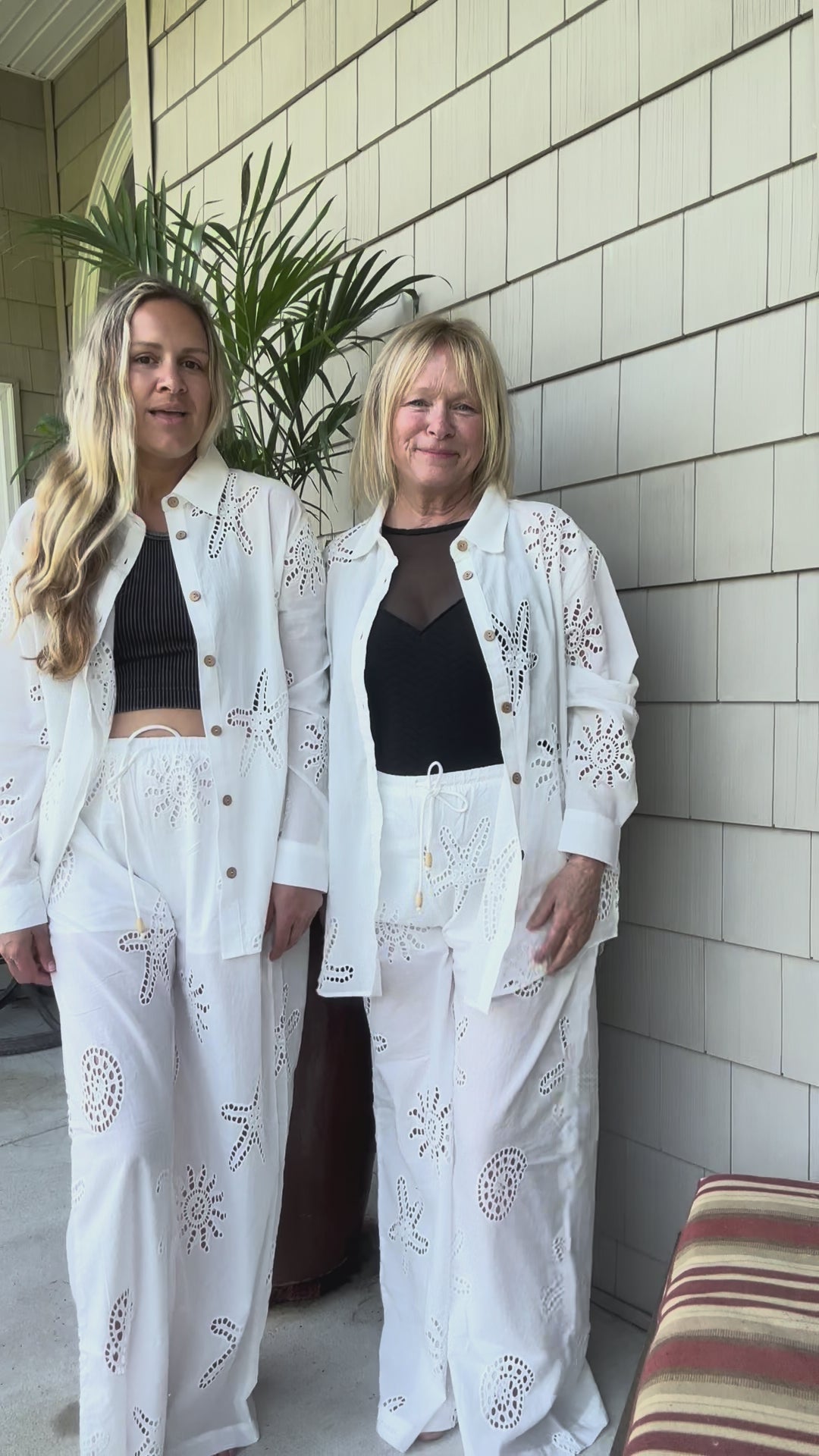 Surf Gypsy Ocean Eyelet Wide Leg Pants