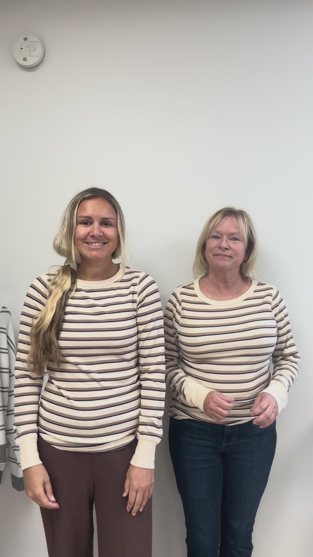 The Stacy Top in Cream Stripe