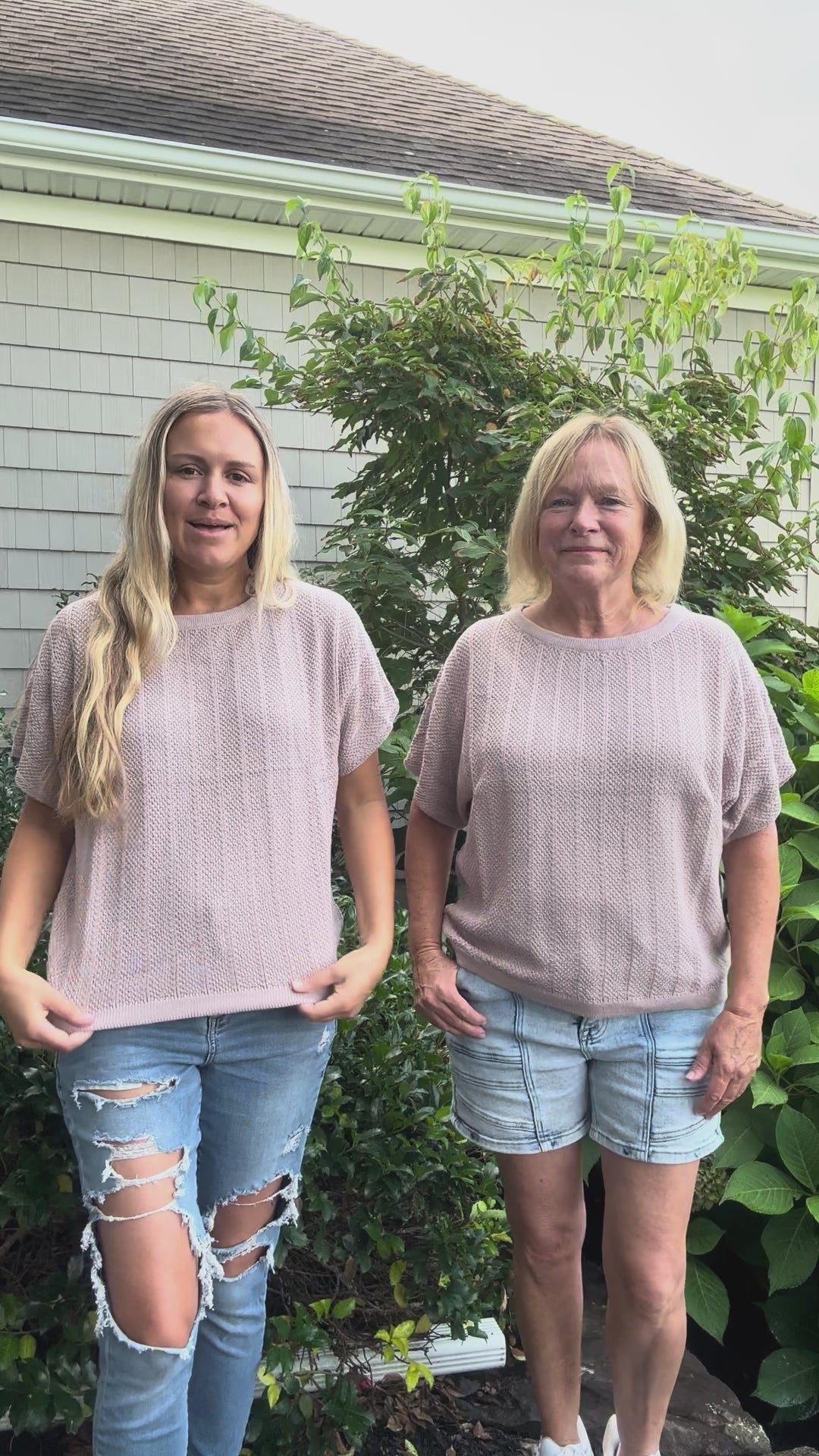 Textured Sweater Knit Top in Mink
