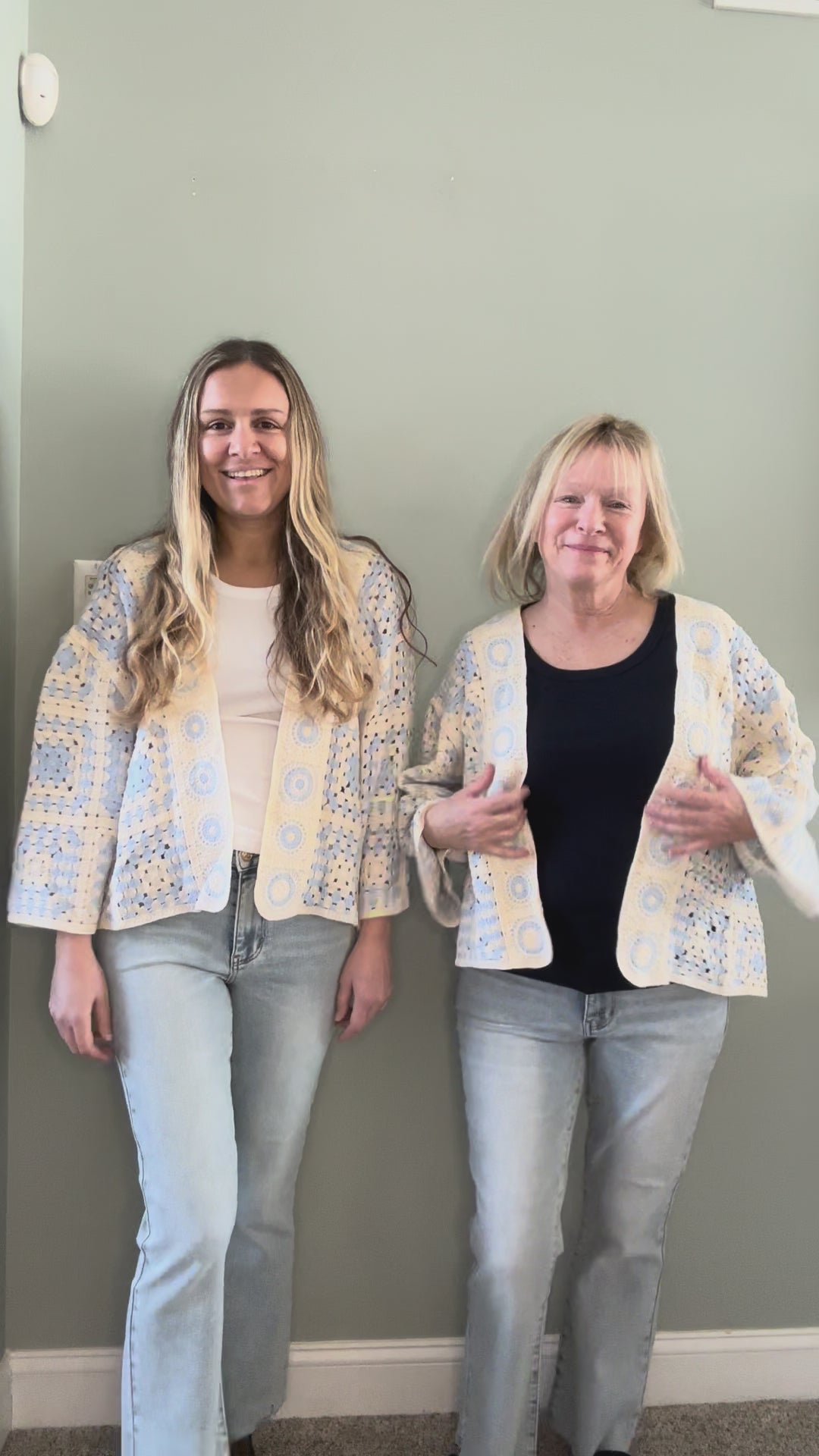 Boho Crochet Cardigan in Sky Multicolor
