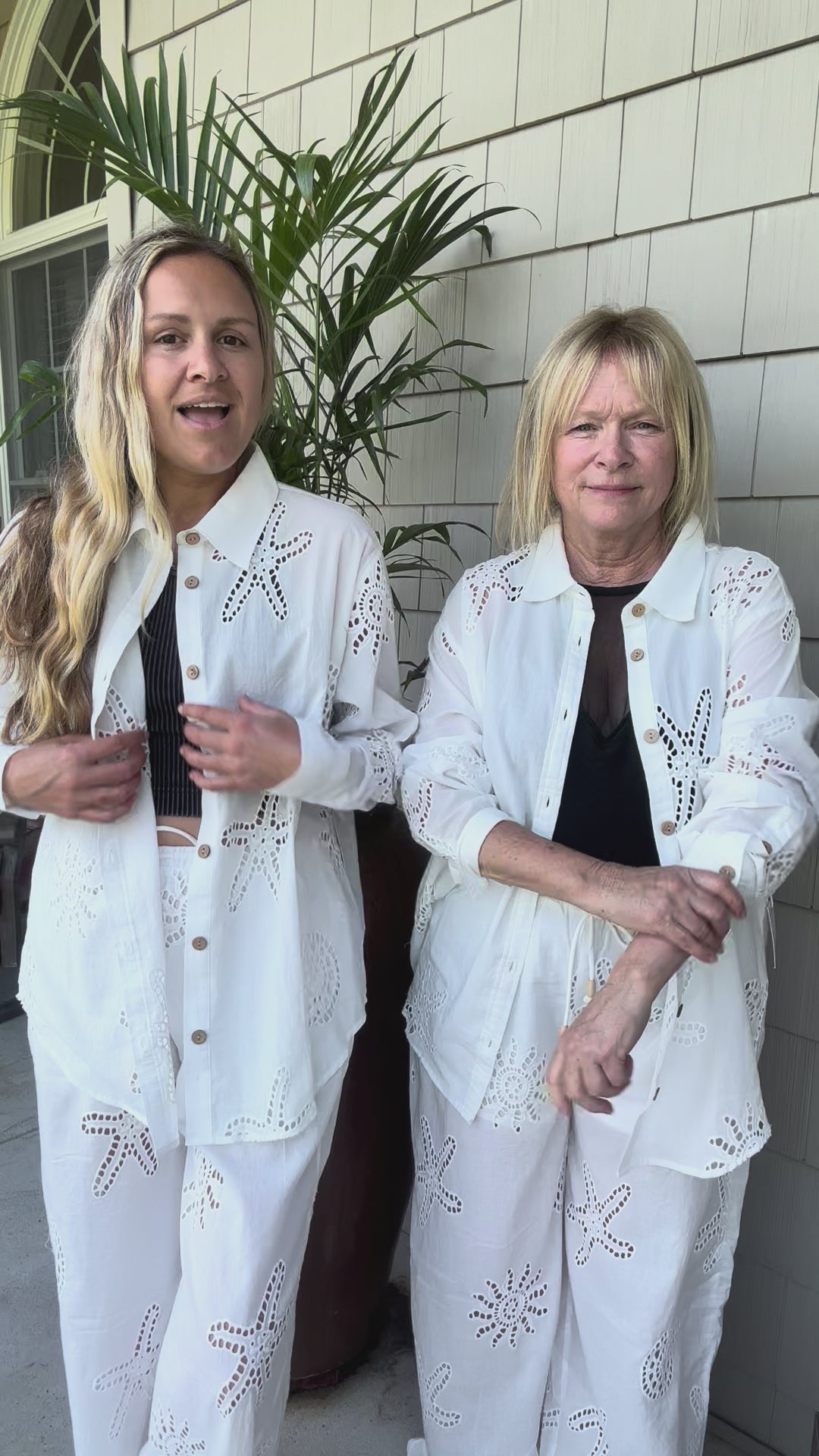 Surf Gypsy Ocean Eyelet Button Down Top