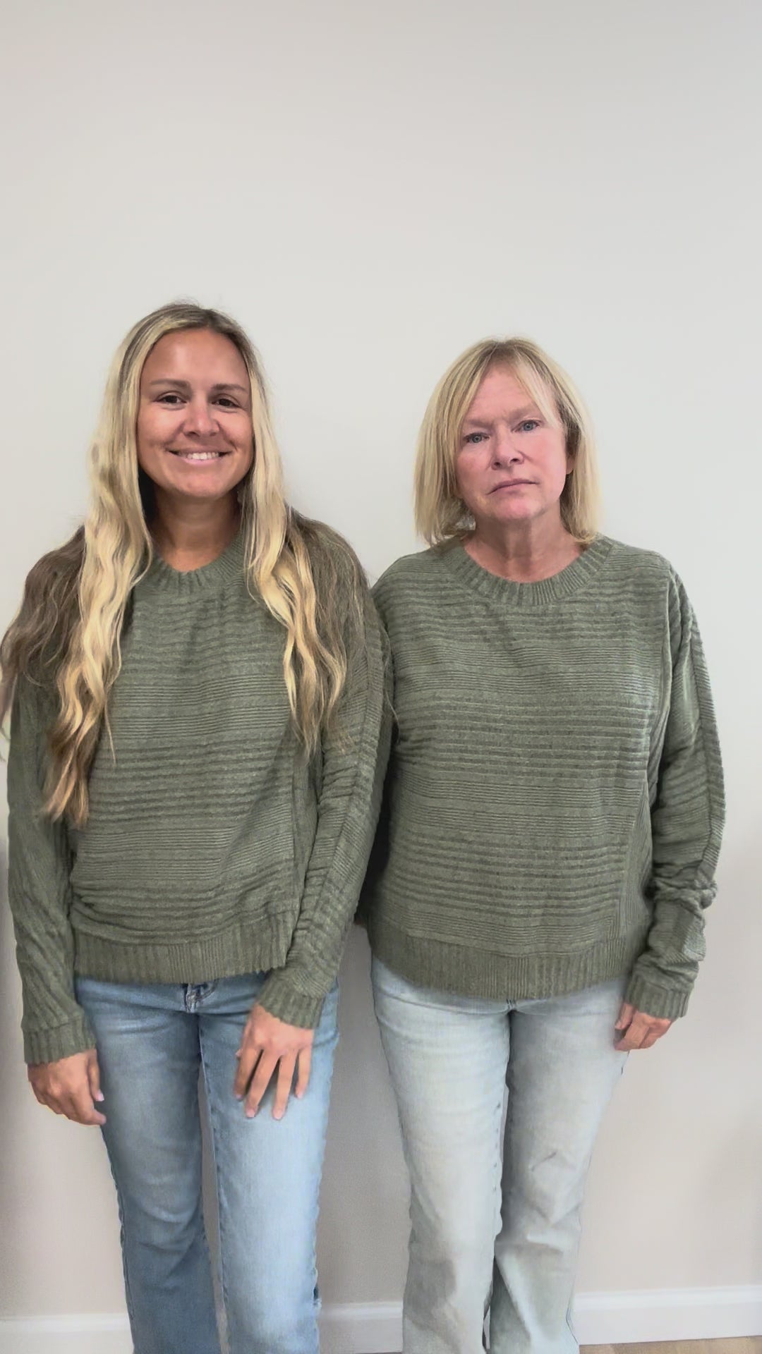 Textured Detail Sweater in Olive