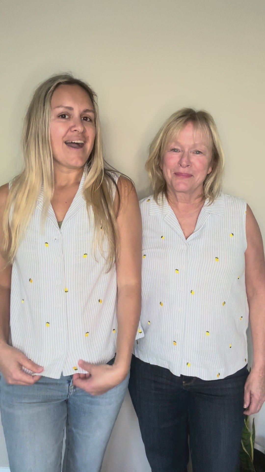 The Elowyn Top in Blue Stripe Lemon