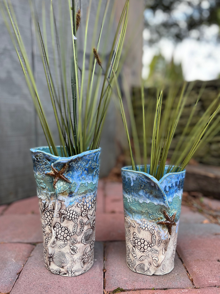 Handmade Coastal Pottery Vases - Wild Magnolia