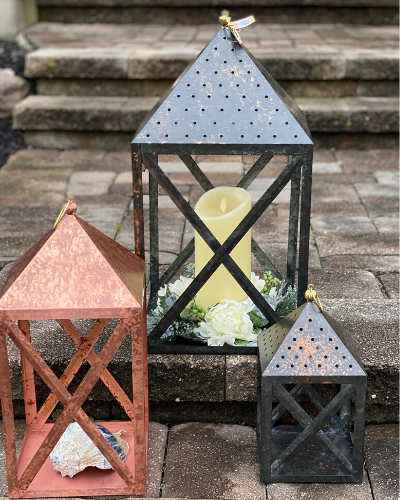 Hanging Tin Lanterns - Wild Magnolia