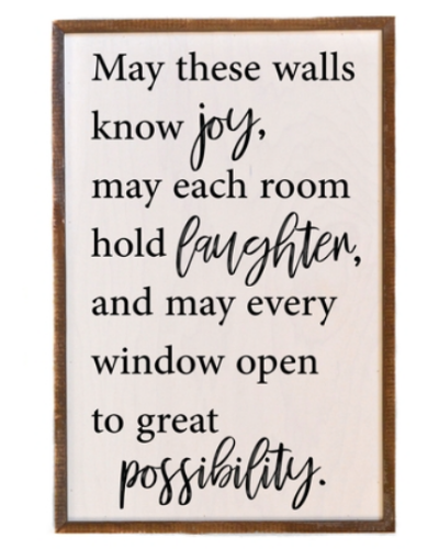 May These Walls Know Joy  Wall Sign - Wild Magnolia