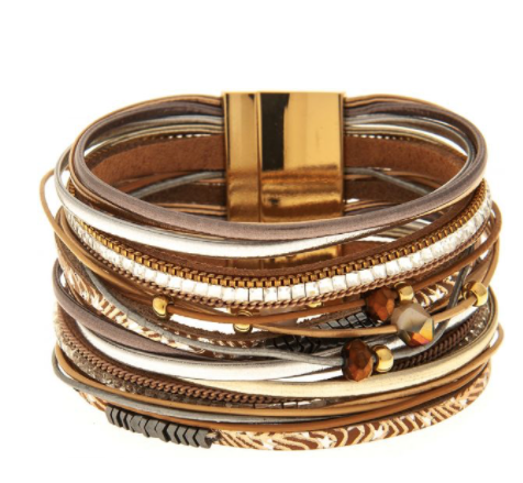 Mixed Media Magnetic Bracelet - Wild Magnolia