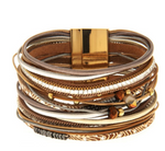 Mixed Media Magnetic Bracelet - Wild Magnolia