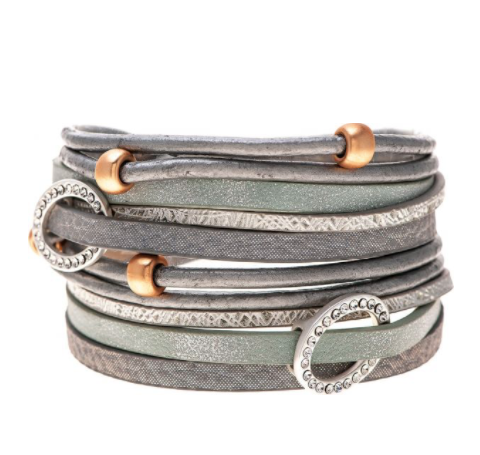 Mixed Media Magnetic Bracelet - Wild Magnolia
