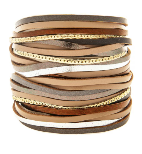 Mixed Media Magnetic Bracelet - Wild Magnolia