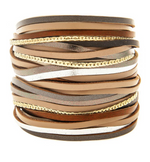Mixed Media Magnetic Bracelet - Wild Magnolia