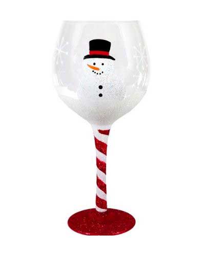 Snowman Glitter Wine Glass - Wild Magnolia