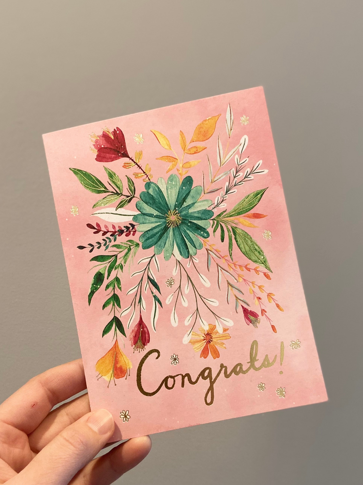 Boho Floral Congratulations Card - Wild Magnolia