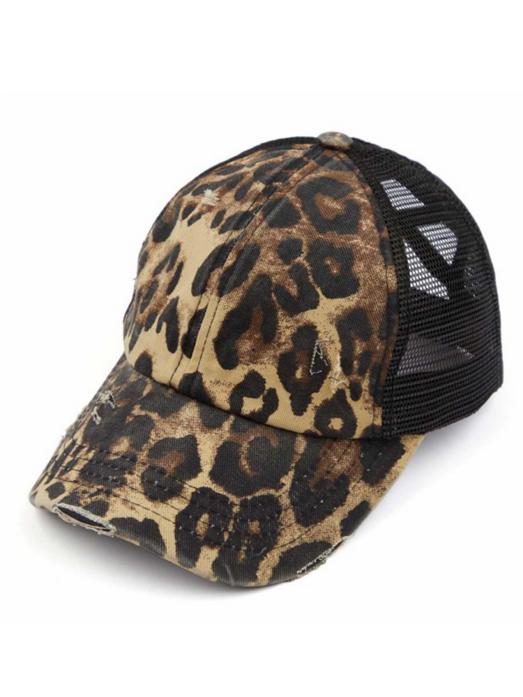 C.C. Leopard Ponytail Hat - Wild Magnolia