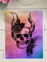 Colorful Skull 8 x 10 Print