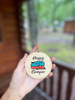 Happy Camper Wooden Ornament