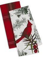 Holiday Cardinal Botanical Dishtowel - Wild Magnolia