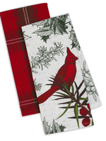 Holiday Cardinal Botanical Dishtowel