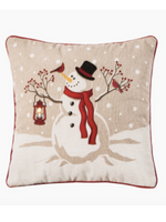 Snowman and Cardinal Pillow - Wild Magnolia