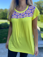 Sunny Daze Flower Top in Curvy - Wild Magnolia