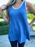 Color Burst Ribbed Knit Tank - Wild Magnolia