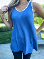 Color Burst Ribbed Knit Tank in Curvy