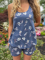 Sleeveless Floral Lounge Set Curves - Wild Magnolia